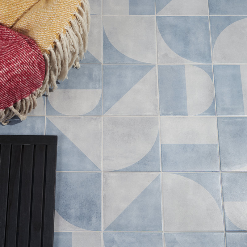 Ivy Hill Tile Quincy 7.87'' W x 7.87'' L Porcelain Encaustic Floor and